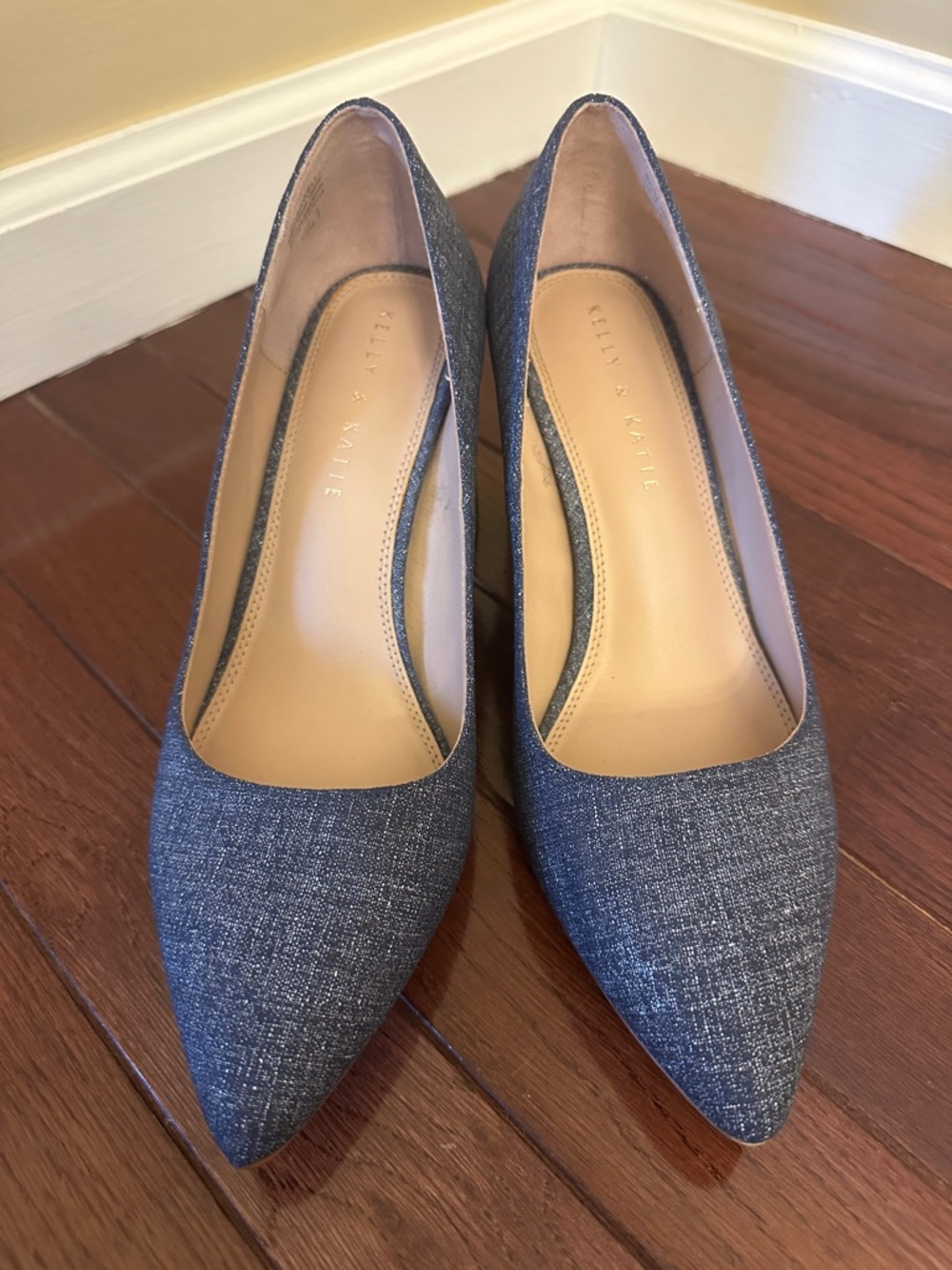 Kelly & Katie Gray-Blue Pointed Toe Pumps